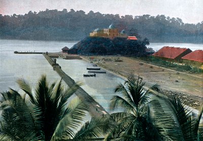 Port Blair, capitale des îles Andaman et Nicobar, océan Indien, vers 1890 - Gillot