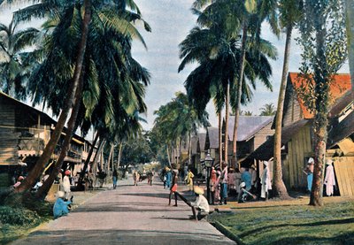 Rue à Port Blair, Îles Andaman et Nicobar, Océan Indien, vers 1890 - Gillot