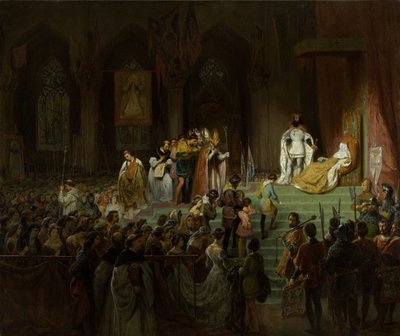 Le couronnement de la morte Inês de Castro dans la cathédrale de Coimbra, 1827-1828 - Gillot Saint Evre