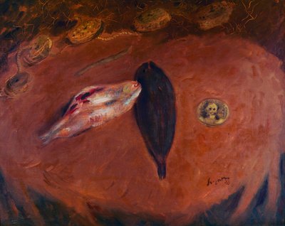 Nature morte avec soles et pièce de monnaie - Gino  Bonichi