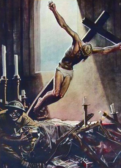Affiche anti-américaine de la Seconde Guerre mondiale - Pillage d