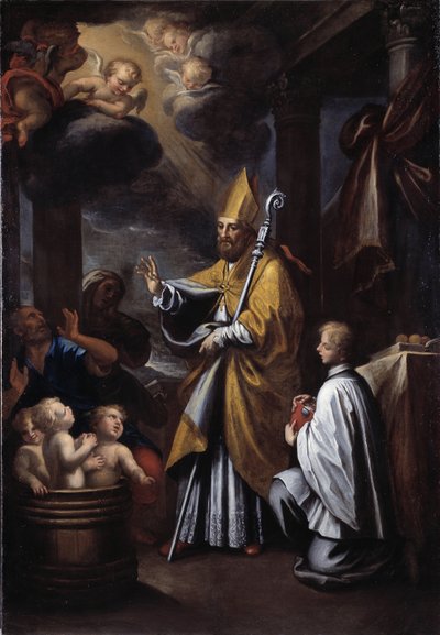 Saint Nicolas ressuscitant trois enfants - Gio Raffaele Badaracco