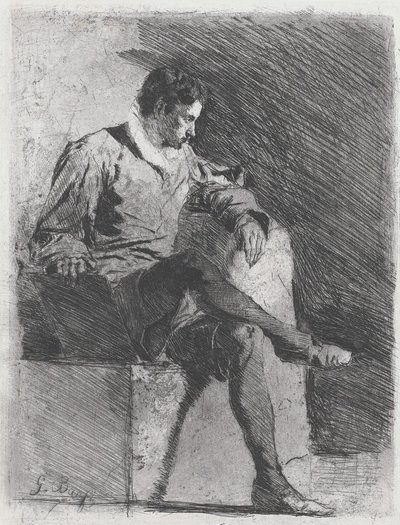 Homme assis en costume du XVIe siècle, vers 1878 - Gioacchino Banfi