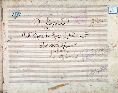 Première page de la partition de La gazza ladra (La Pie voleuse) de Gioacchino Rossini - Gioachino Rossini