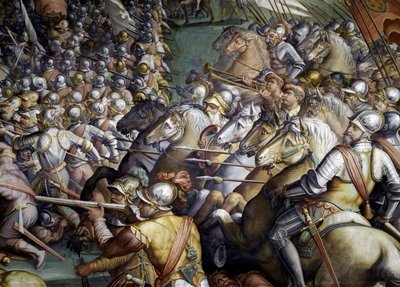 Bataille de Scannagallo dans la Valdichiana (Val di Chiana). (détail) - Giorgio (and workshop) Vasari