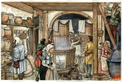 Moyen-Âge : fabrique de bière (brasserie) - Giorgio Albertini