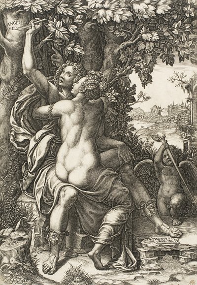 Angélique et Médor, c.1570 - Giorgio Ghisi