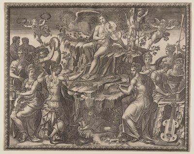 Apollon et les Muses sur le mont Parnasse - Giorgio Ghisi