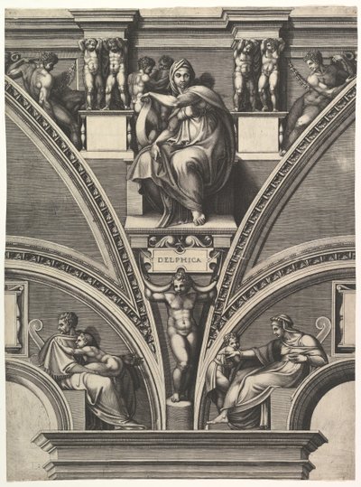 La Sibylle de Delphes, de la série des Prophètes et Sibylles de la Chapelle Sixtine, 1570-75 - Giorgio Ghisi