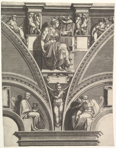 La Sibylle érythréenne, de la série des Prophètes et Sibylles de la Chapelle Sixtine - Giorgio Ghisi