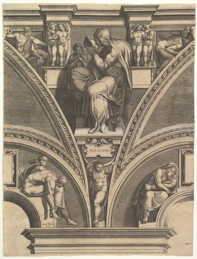 La Sibylle persane, de la série des Prophètes et Sibylles de la Chapelle Sixtine - Giorgio Ghisi