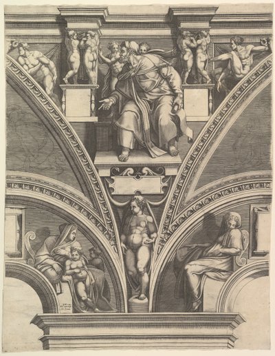 Le Prophète Ézéchiel, de la série des Prophètes et Sibylles de la Chapelle Sixtine, 1570-75 - Giorgio Ghisi