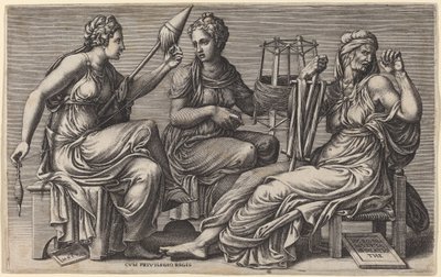 Les trois Parques - Giorgio Ghisi after Giulio Romano