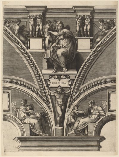 La Sibylle de Delphes - Giorgio Ghisi after Michelangelo