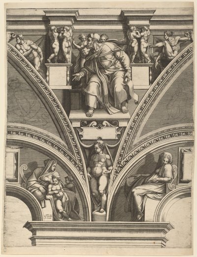 Le Prophète Ézéchiel - Giorgio Ghisi after Michelangelo