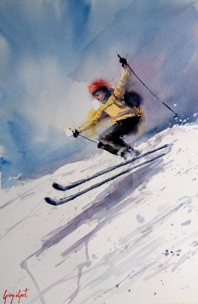 Action dynamique de ski - Giorgio Gosti