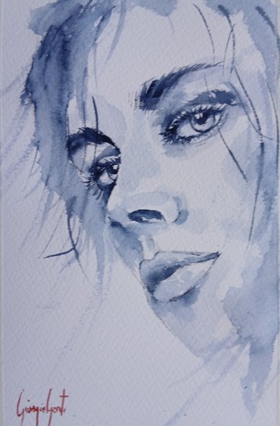 Portrait au regard indigo - Giorgio Gosti