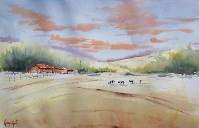 Paysage champêtre paisible - Giorgio Gosti
