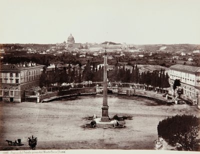 Vue de la Piazza del Popolo depuis le Pincio (ou colline Pinciano), Rome - Giorgio Sommer