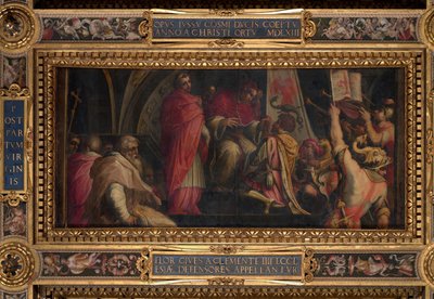 Clément IV remet son insigne aux capitaines de la faction guelfe - Giorgio Vasari