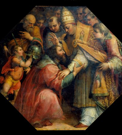 Rencontre de François Ier et Léon X à Bologne (Concordat de Bologne en 1517), vers 1558-62 - Giorgio Vasari