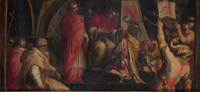 Le pape Clément IV remet ses insignes aux capitaines du parti guelfe - Giorgio Vasari