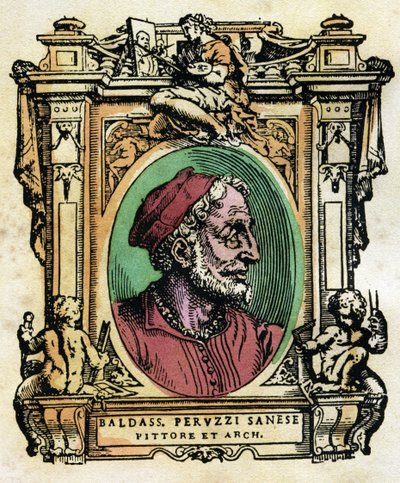 Portrait de Baldassarre Peruzzi, architecte et peintre siennois. Gravure de Les Vies par Giorgio Vasari - Giorgio Vasari