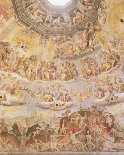 Le Jugement dernier, détail de la coupole du Duomo - Giorgio and Zuccari Federico  Vasari