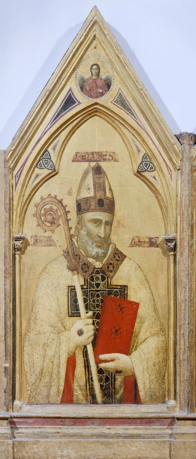 Saint Nicolas de Bari, (détail) du Polyptyque de Badia, vers 1300, par Giotto (1267-1337) - Giotto (c.1266 1337)