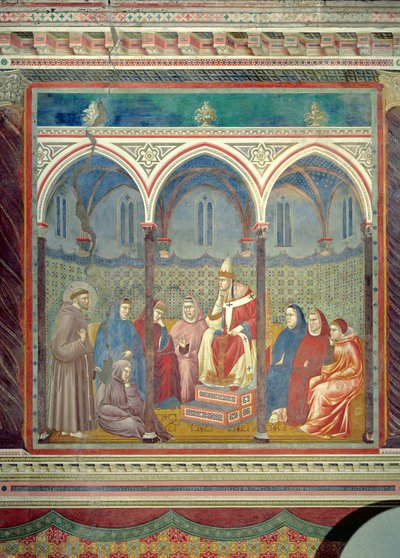 Saint François prêchant un sermon au pape Honorius III - Giotto di Bondone