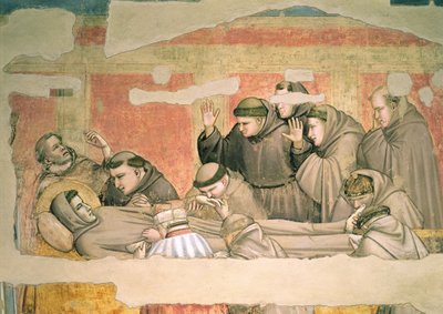 La Mort de Saint François, de la Chapelle Bardi (détail) - Giotto di Bondone