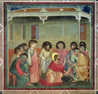 Le Christ lavant les pieds des disciples (post restauration) - Giotto di Bondone