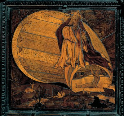 La Création du monde - Marqueterie de bois par Giovan Francesco Capoferri d