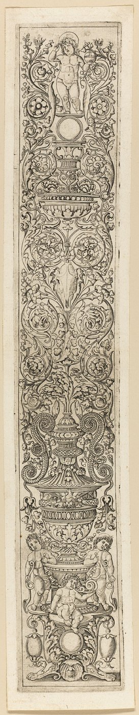 Trois Enfants Soufflant des Cornes, planche huit de Douze Panneaux d