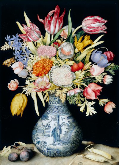 Vase en porcelaine chinoise avec des fleurs (aquarelle) - Giovanna Garzoni