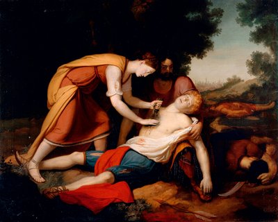 Erminia soignant Tancrède, par Gerolamo Costa (1777 -?) - Giovanni (1826 1903) Costa