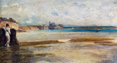 Coucher de lune en mer Tyrrhénienne, peinture de Nino Costa (1826-1903), Italie - Giovanni Costa