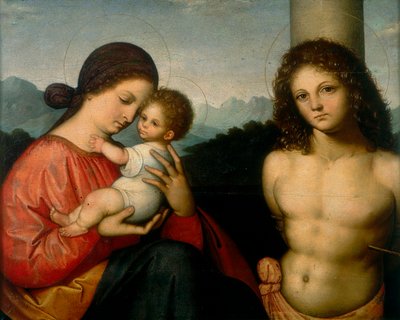 Madone avec Enfant et Saint Sébastien - Giovanni Agostino da Lodi