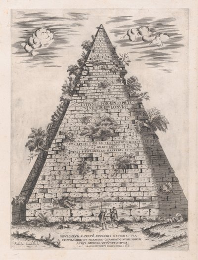 Speculum Romanae Magnificentiae : Pyramide de Caius Cestius, 1582 - Giovanni Ambrogio Brambilla