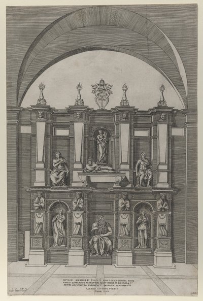 Speculum Romanae Magnificentiae : Sépulcre de Jules II, 1582 - Giovanni Ambrogio Brambilla