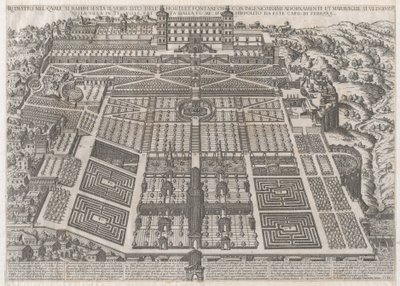 Speculum Romanae Magnificentiae: Palais et jardins de Tivoli, 1581 - Giovanni Ambrogio Brambilla.