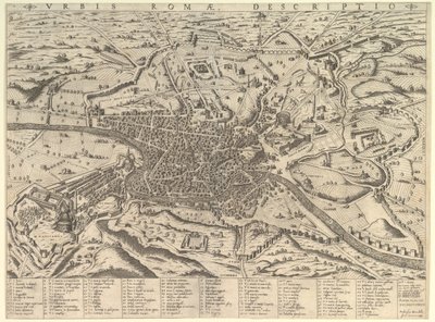 Speculum Romanae Magnificentiae : Vue de la Rome moderne depuis l