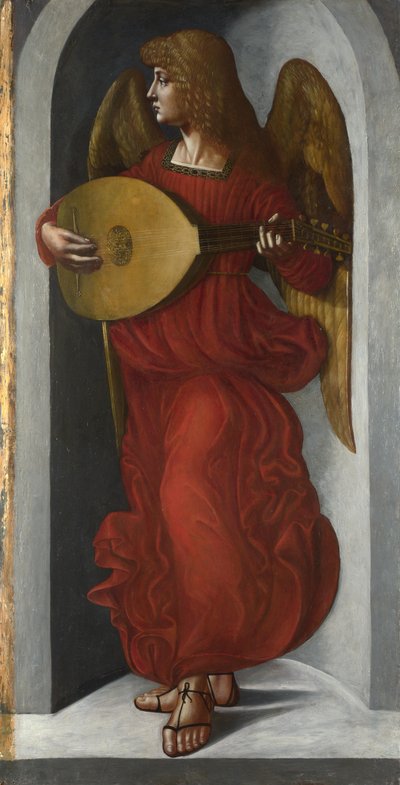 Un ange en rouge avec un luth, vers 1490-1499 - Giovanni Ambrogio de Predis