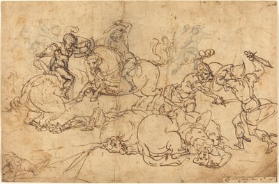 Soldats combattant - Giovanni Andrea Ansaldo