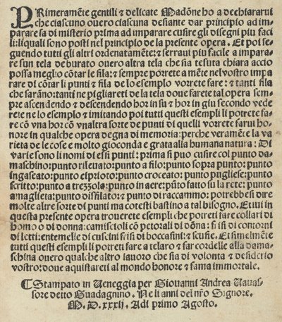 Esemplario di Lauori..., page 14 verso, 1er août 1532 - Giovanni Andrea Vavassore