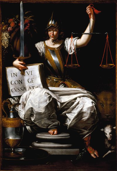 Allégorie de la Justice tenant une épée et une balance - Giovanni Andrea di Ferrari