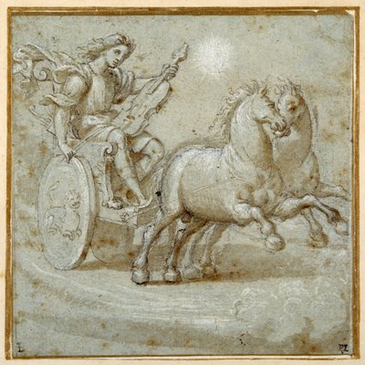 Apollon assis dans son char avec sa viole - Giovanni Antonio (circle of) Pordenone