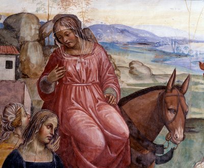 Benoît quitte la maison de son père et va à Rome pour étudier (détail) - Giovanni Antonio Bazzi Sodoma