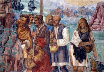 Saint Benoît enseignant la doctrine sainte aux paysans qui lui rendent visite (détail) - Giovanni Antonio Bazzi Sodoma
