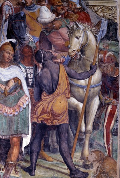 Comment Benoît rencontre les deux jeunes Romains Maur et Placide (détail) - Giovanni Antonio Bazzi Sodoma